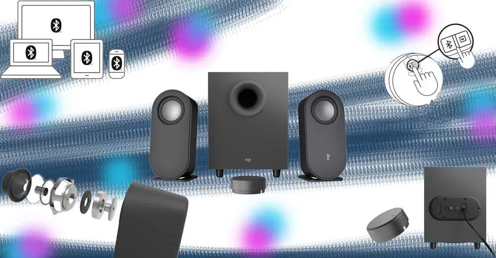 The Z407 Bluetooth Speaker from Logitech features a subwoofer and a wireless dial control
