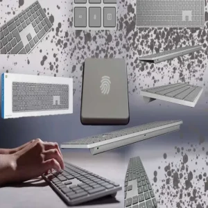 Microsoft unveiled a new “Modern Keyboard” that includes a fingerprint sensor built into the key